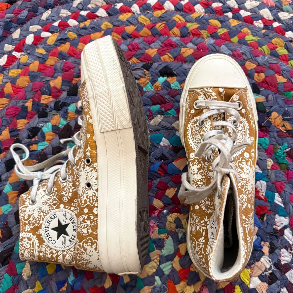 Paisley Print High Top Converse